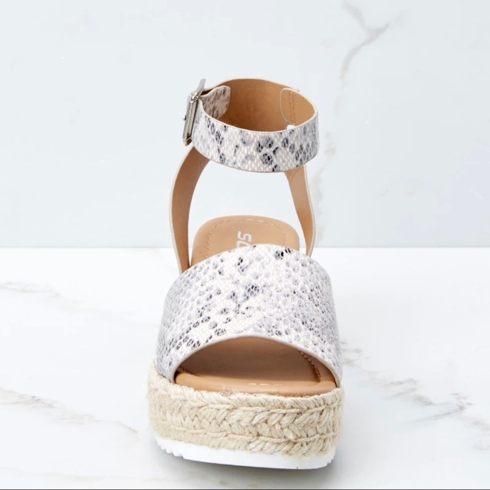 SODA snakeskin platform sandals